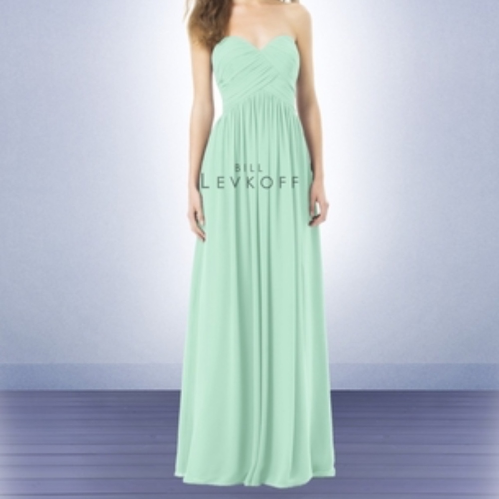Bill Levkoff Chiffon Strapless Bridesmaid Dress